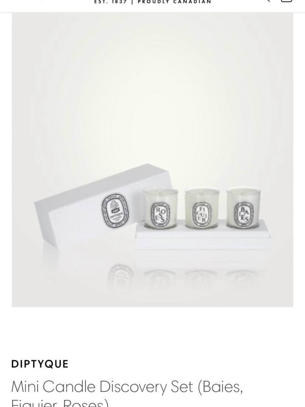 diptyque White Mini Candle Trio Gift Set